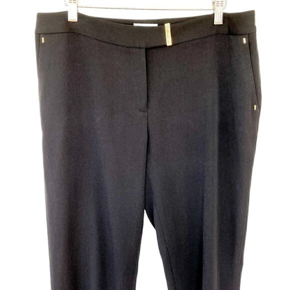 Tahari black trousers with gold accents, with narrow leg opening, medium rise - Picture 2 of 14